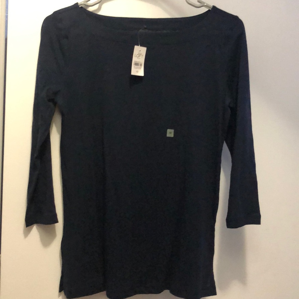 Half sleeve navy blue blouse